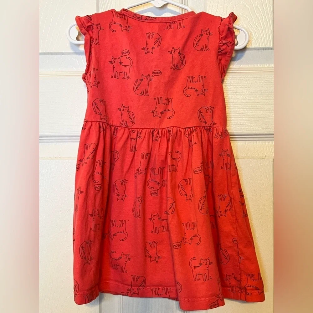 Carter’s girls sleeveless dress with cats - Size 24 months -  Red